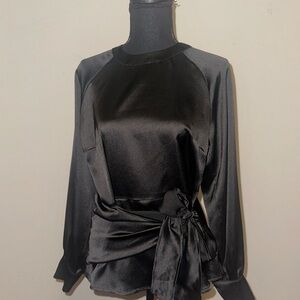Elegant Black Satin Blouse